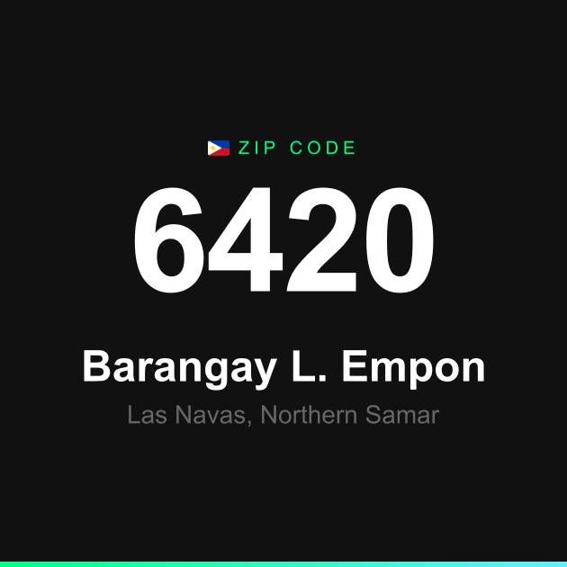 Shareable ZIP code 6420 card for Barangay L. Empon