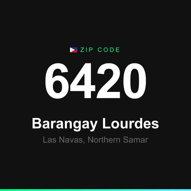 Shareable ZIP code 6420 card for Barangay Lourdes