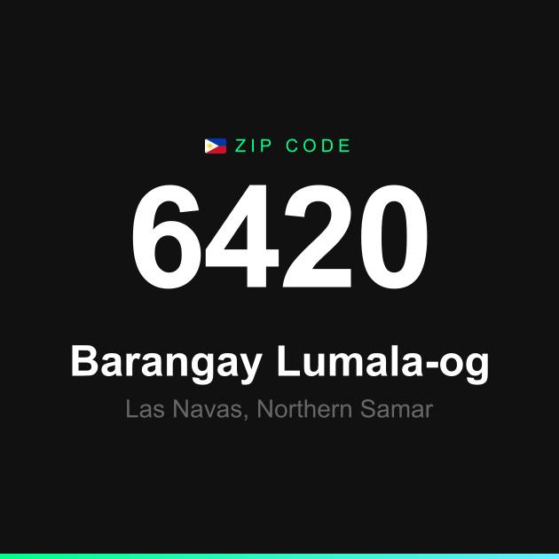 Shareable ZIP code 6420 card for Barangay Lumala-og