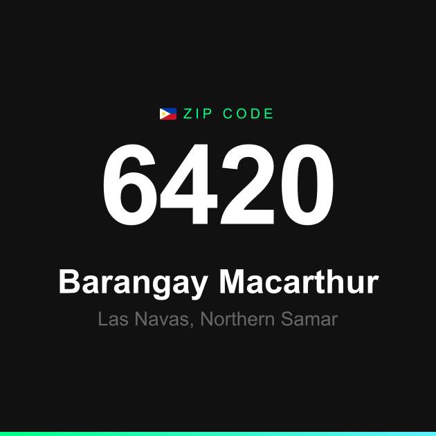 Shareable ZIP code 6420 card for Barangay Macarthur
