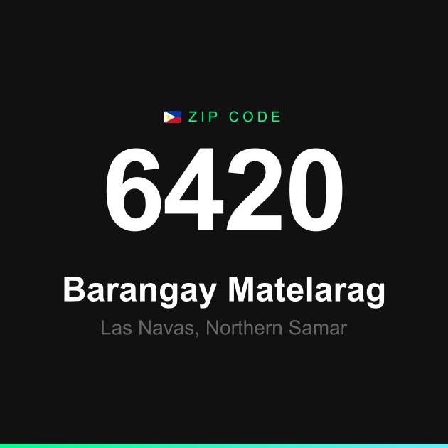 Shareable ZIP code 6420 card for Barangay Matelarag