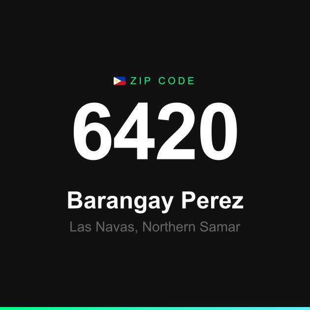 Shareable ZIP code 6420 card for Barangay Perez