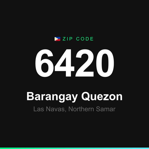 Shareable ZIP code 6420 card for Barangay Quezon