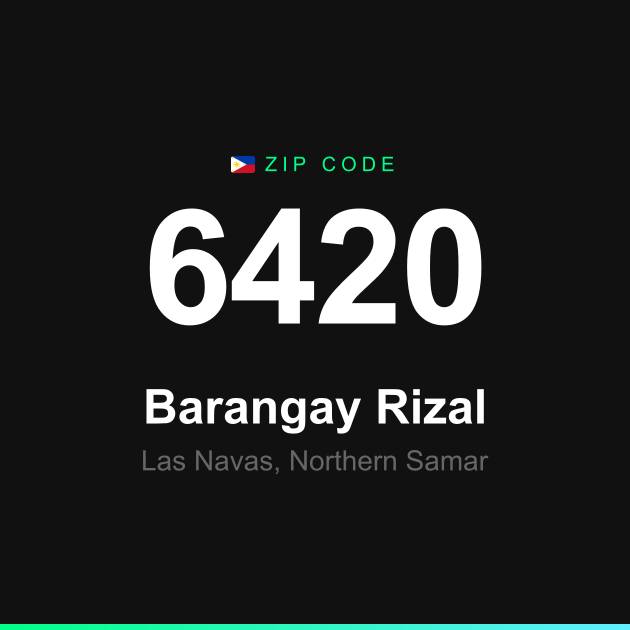 Shareable ZIP code 6420 card for Barangay Rizal