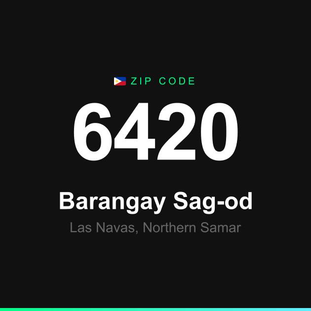 Shareable ZIP code 6420 card for Barangay Sag-od