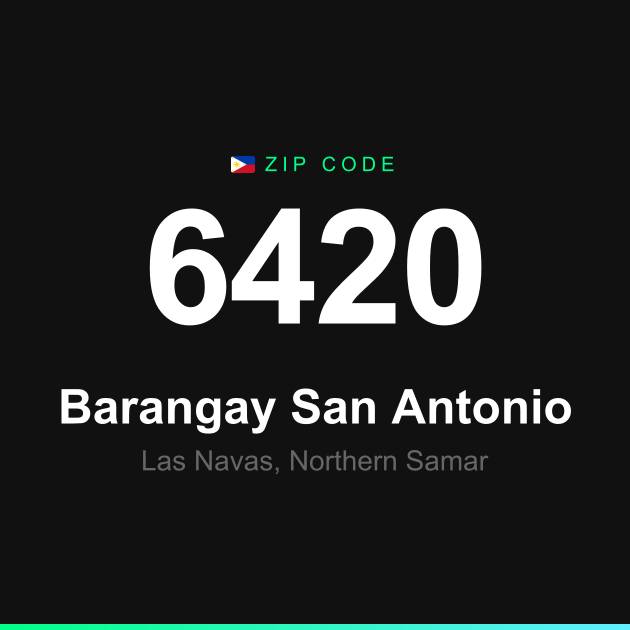 Shareable ZIP code 6420 card for Barangay San Antonio