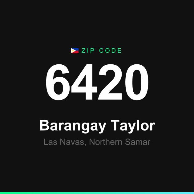 Shareable ZIP code 6420 card for Barangay Taylor