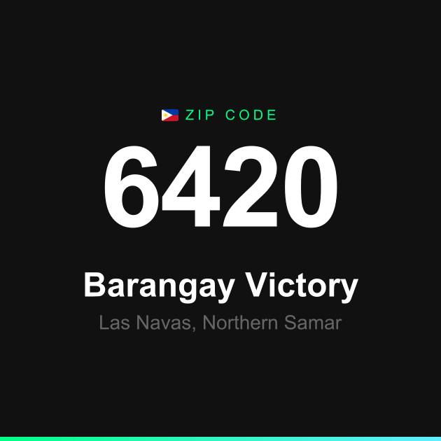 Shareable ZIP code 6420 card for Barangay Victory