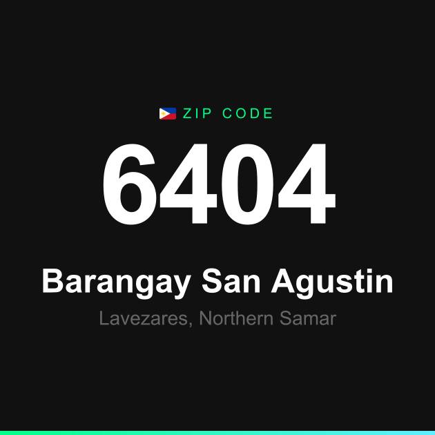 Shareable ZIP code 6404 card for Barangay San Agustin