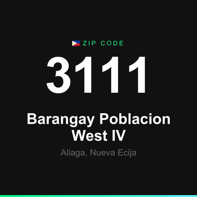 Shareable ZIP code 3111 card for Barangay Poblacion West IV