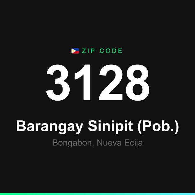 Shareable ZIP code 3128 card for Barangay Sinipit (Pob.)
