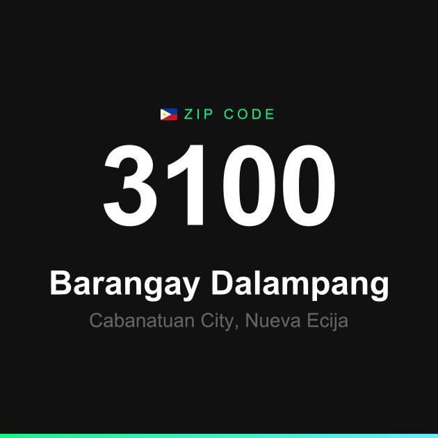 Shareable ZIP code 3100 card for Barangay Dalampang