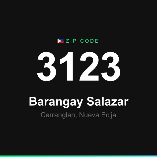 Shareable ZIP code 3123 card for Barangay Salazar
