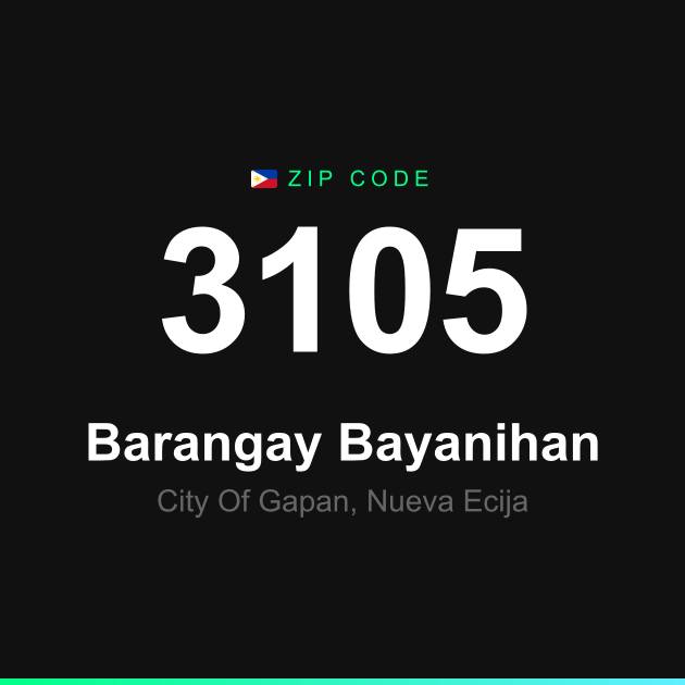 Shareable ZIP code 3105 card for Barangay Bayanihan