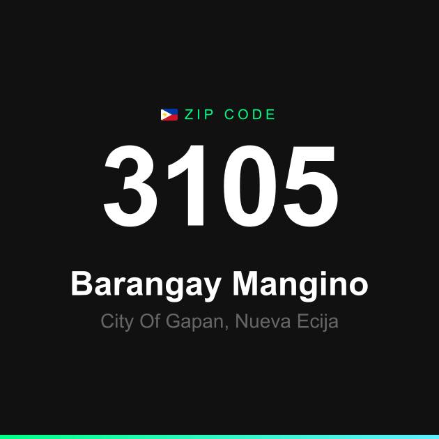 Shareable ZIP code 3105 card for Barangay Mangino