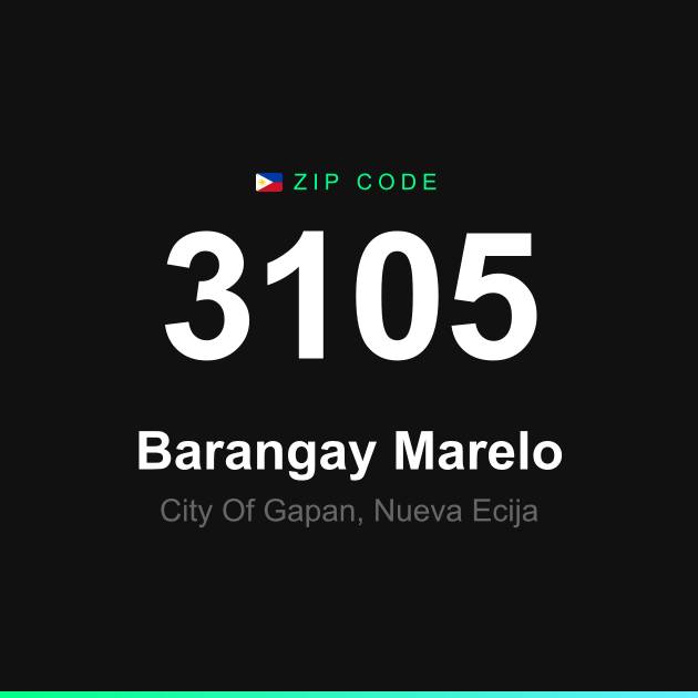Shareable ZIP code 3105 card for Barangay Marelo