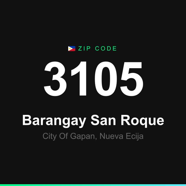 Shareable ZIP code 3105 card for Barangay San Roque