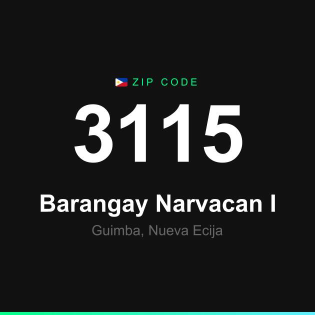 Shareable ZIP code 3115 card for Barangay Narvacan I