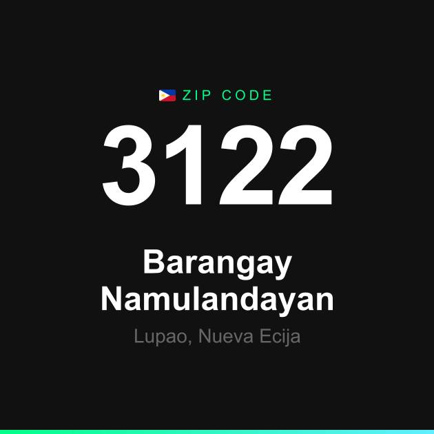 Shareable ZIP code 3122 card for Barangay Namulandayan