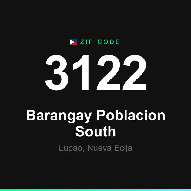 Shareable ZIP code 3122 card for Barangay Poblacion South
