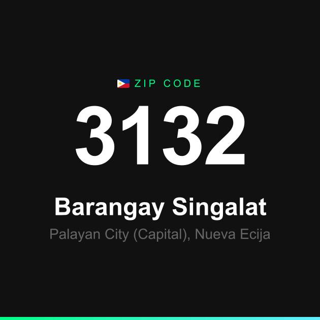 Shareable ZIP code 3132 card for Barangay Singalat