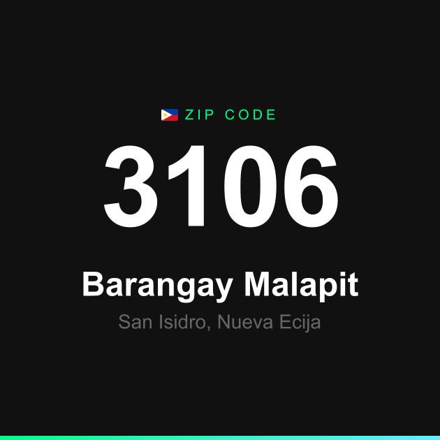 Shareable ZIP code 3106 card for Barangay Malapit