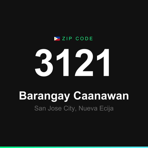 Shareable ZIP code 3121 card for Barangay Caanawan