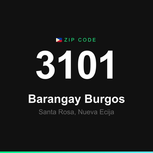 Shareable ZIP code 3101 card for Barangay Burgos