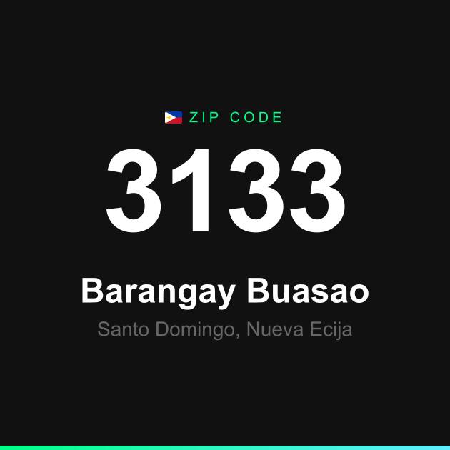 Shareable ZIP code 3133 card for Barangay Buasao