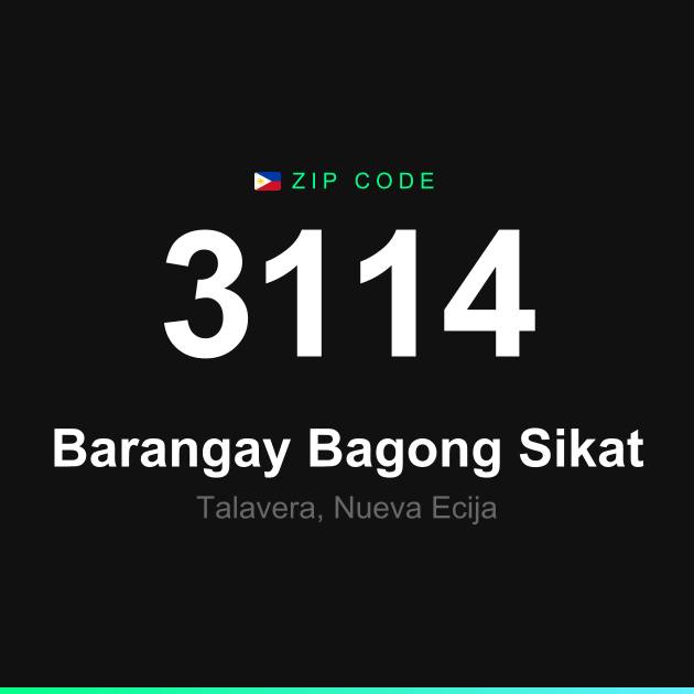 Shareable ZIP code 3114 card for Barangay Bagong Sikat