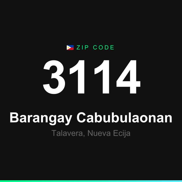 Shareable ZIP code 3114 card for Barangay Cabubulaonan