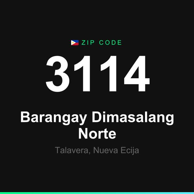 Shareable ZIP code 3114 card for Barangay Dimasalang Norte
