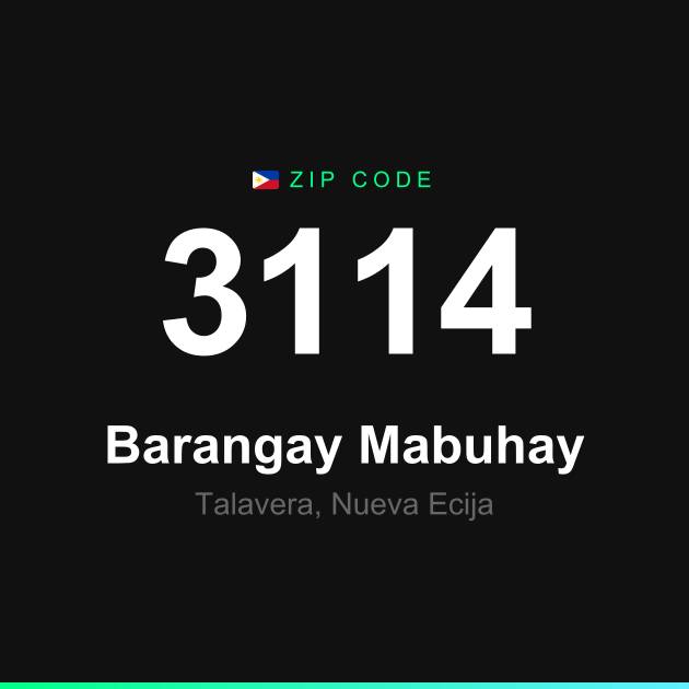 Shareable ZIP code 3114 card for Barangay Mabuhay