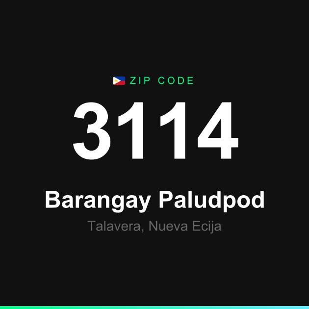 Shareable ZIP code 3114 card for Barangay Paludpod