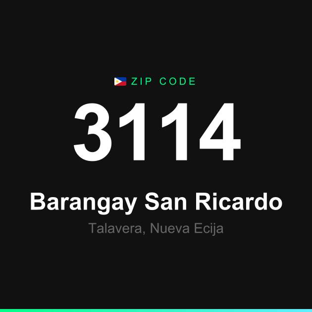 Shareable ZIP code 3114 card for Barangay San Ricardo