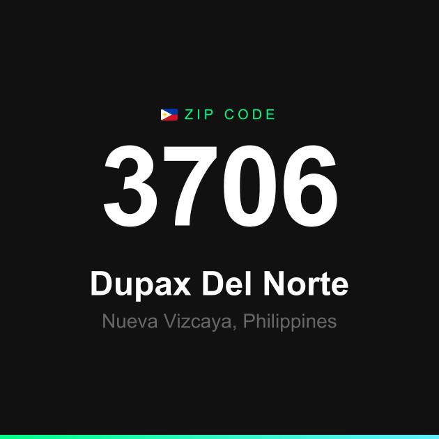 Shareable ZIP code 3706 card for Dupax Del Norte