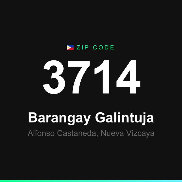 Shareable ZIP code 3714 card for Barangay Galintuja