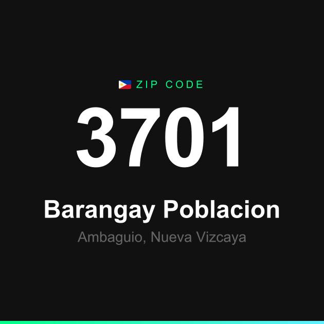 Shareable ZIP code 3701 card for Barangay Poblacion