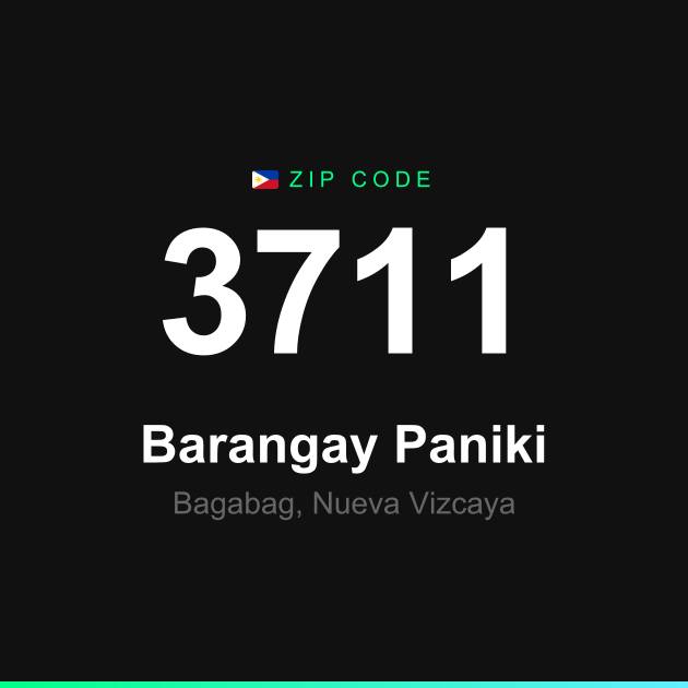 Shareable ZIP code 3711 card for Barangay Paniki