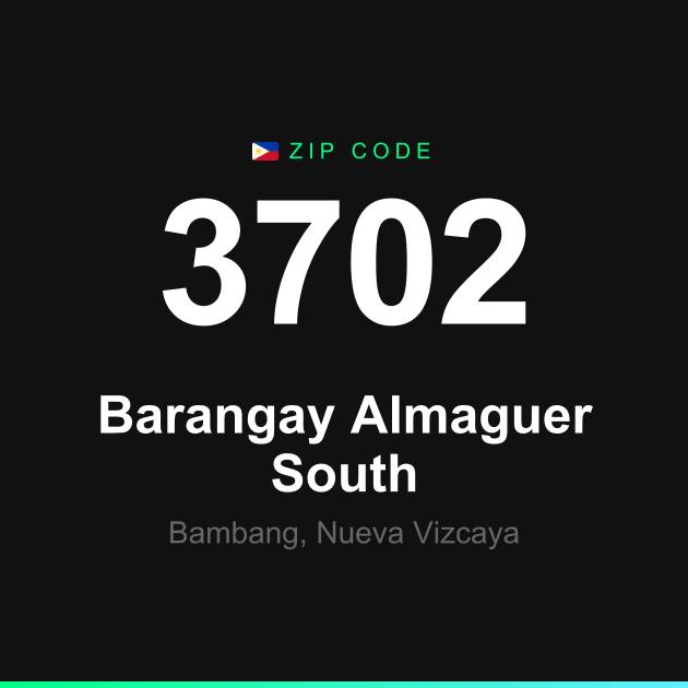 Shareable ZIP code 3702 card for Barangay Almaguer South