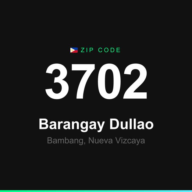 Shareable ZIP code 3702 card for Barangay Dullao