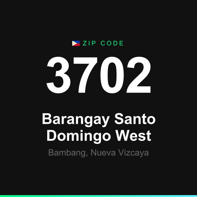 Shareable ZIP code 3702 card for Barangay Santo Domingo West