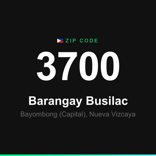 Shareable ZIP code 3700 card for Barangay Busilac