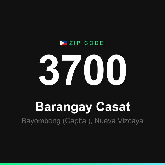 Shareable ZIP code 3700 card for Barangay Casat