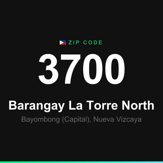 Shareable ZIP code 3700 card for Barangay La Torre North
