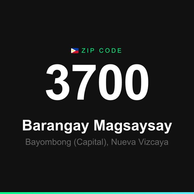 Shareable ZIP code 3700 card for Barangay Magsaysay
