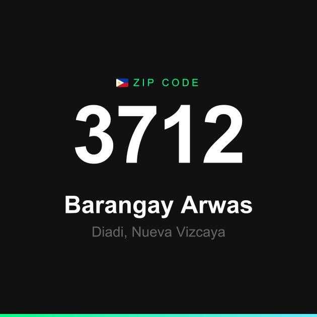 Shareable ZIP code 3712 card for Barangay Arwas