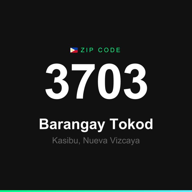 Shareable ZIP code 3703 card for Barangay Tokod