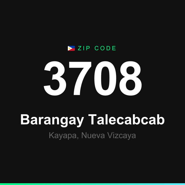 Shareable ZIP code 3708 card for Barangay Talecabcab
