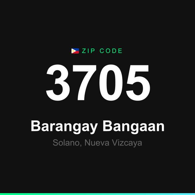Shareable ZIP code 3705 card for Barangay Bangaan